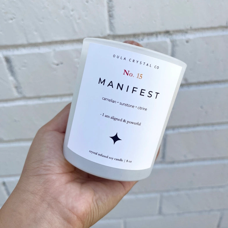 Manifest Crystal Candle · Crystal Infused · 8oz