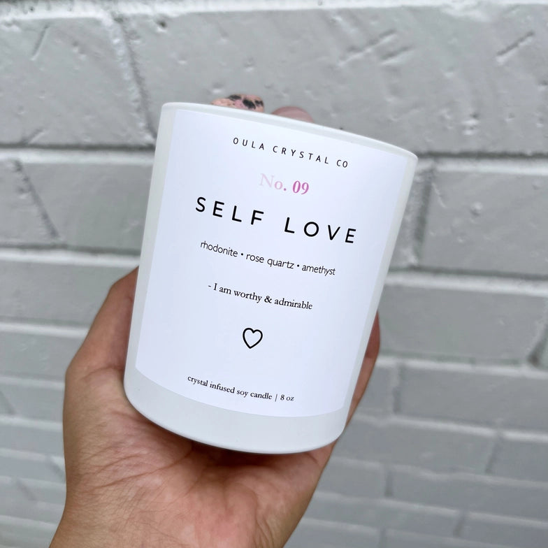 Self Love Crystal Candle