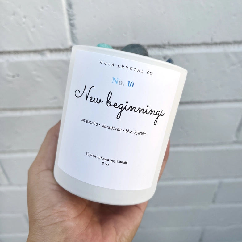 New Beginnings Crystal Candle