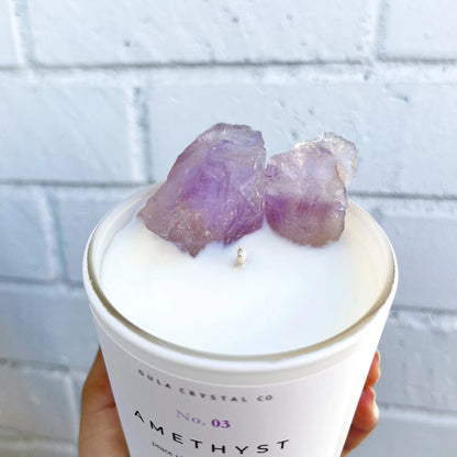 Amethyst Crystal Candle · Crystal Infused · 8oz