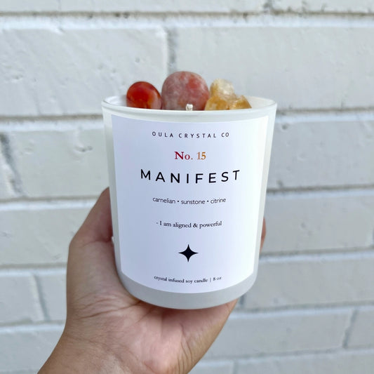 Manifest Crystal Candle · Crystal Infused · 8oz