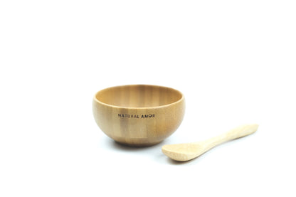 Mini Bamboo Mixing Bowl with Spoon| Diy Skin Care| Mask Bowl