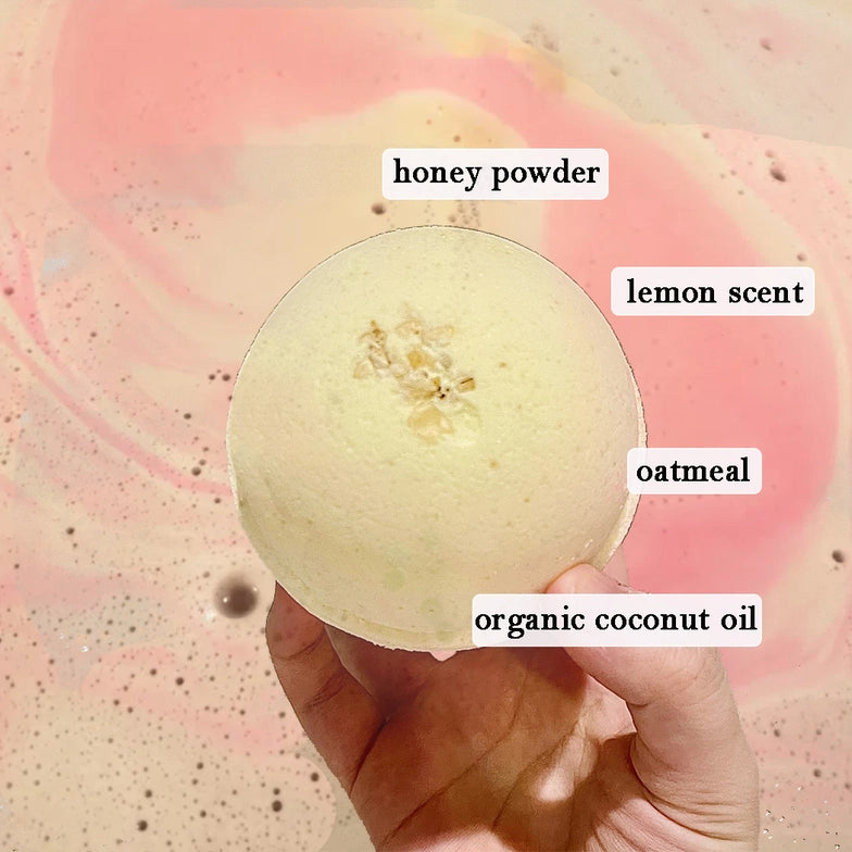 Honeybee Lemon Large Bath Bomb - 8oz