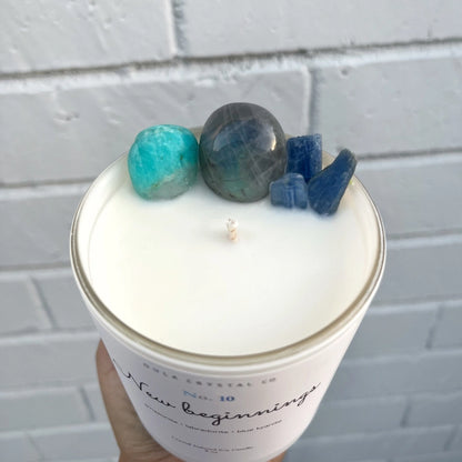 New Beginnings Crystal Candle